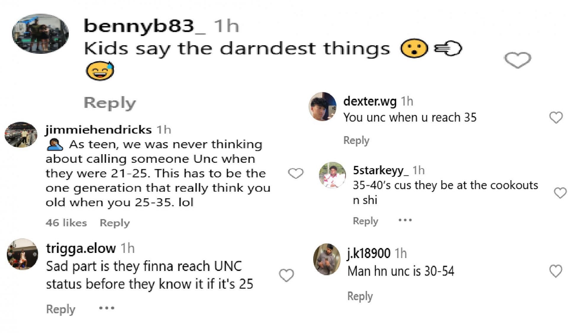 Fans react to high school stars saying what age one qualifies to be called an unc (source: IG/ overtime)